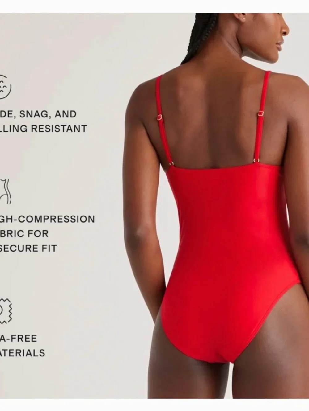 NWT Quince Women's Red Italian Cami One Piece Swimsuit Large - Picture 3 of 8